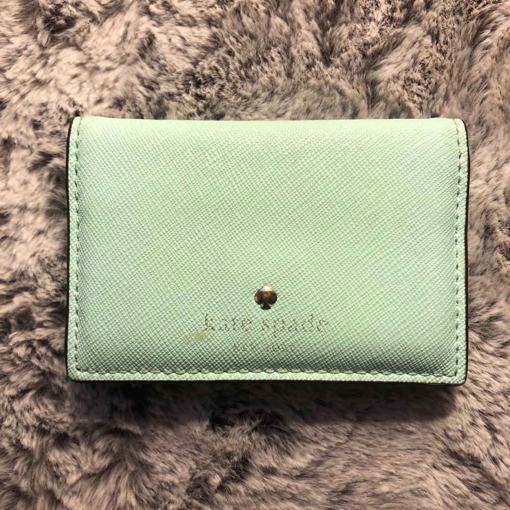 Sea foam green/light blue mini Kate spade wallet